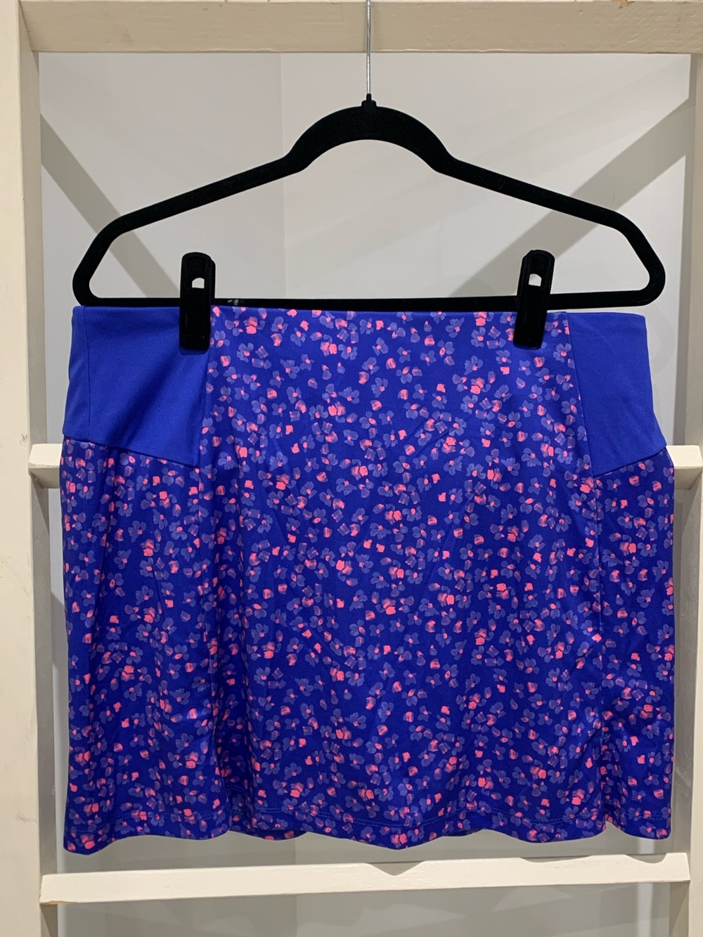 Grand Slam Royal Blue Mini Skort with Pink Floral Print